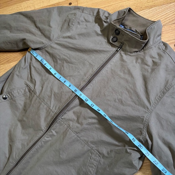 J. Crew Cruiser Harrington Bomber Canvas Jacket Tan Lined Full Zip Medium Mens - Picture 9 of 10